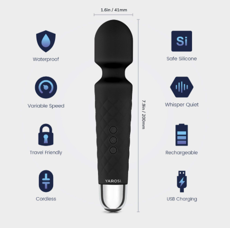 Handheld Wireless Deep Tissue Body Massager black