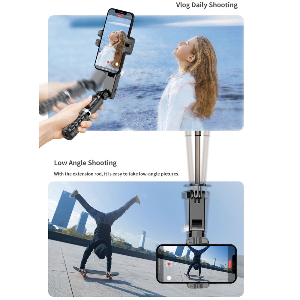 3 - Axis Gimbal Stabilizer for Smartphone Foldable Handheld Phone Video Record Vlog Anti - Shake Stabilizer - DWS MART