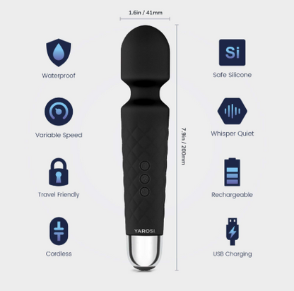 Handheld Wireless Deep Tissue Body Massager black