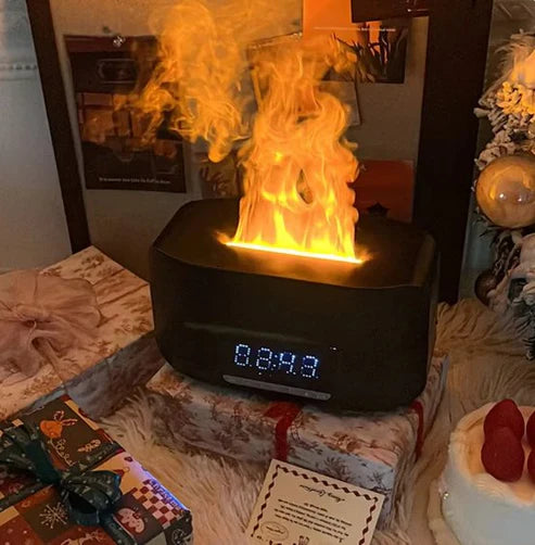 مكبر صوت بلوتوث مع ساعة منبهة ومرطب