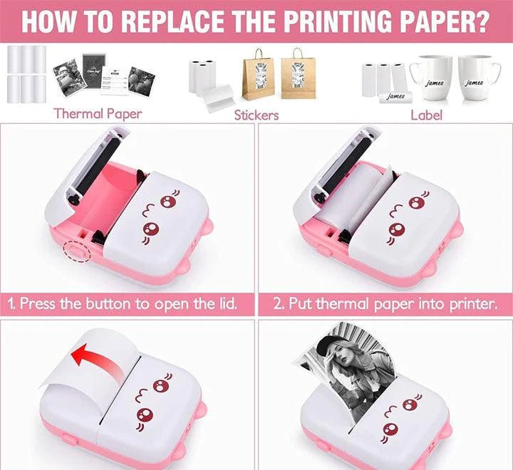 Portable Mini Pocket Printer BT Thermal Printer - DWS MART