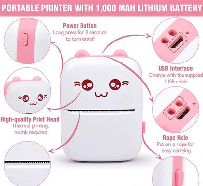 Portable Mini Pocket Printer BT Thermal Printer - DWS MART