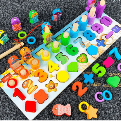 Wooden Number Puzzle Match Board Math Game For Kids - DWS MART